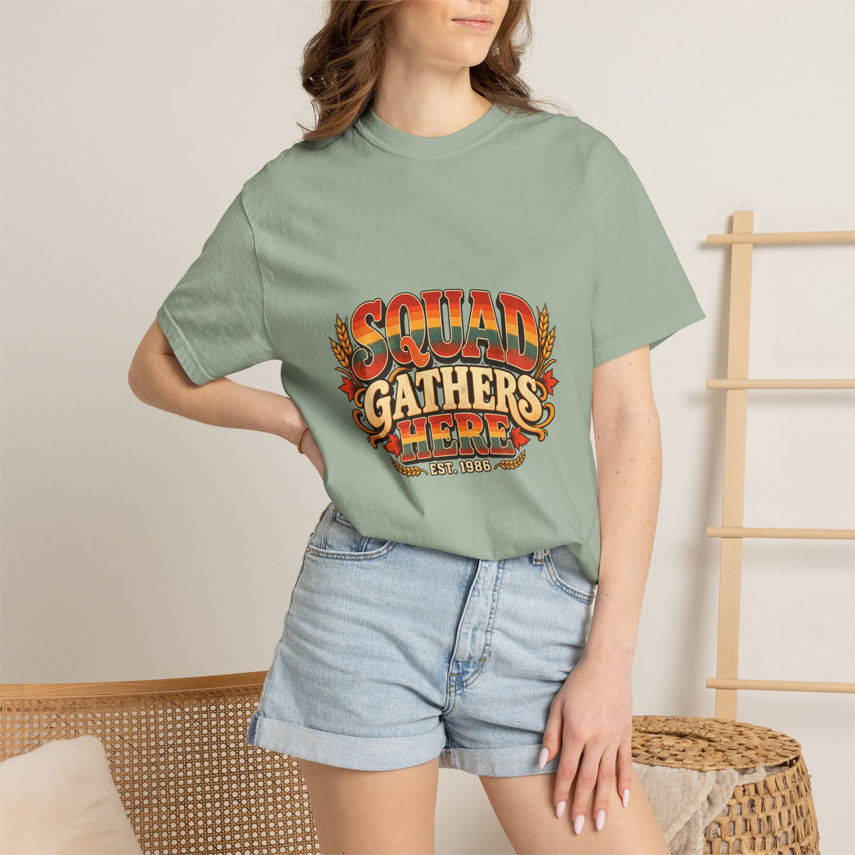 Squad Gathers Here T-Shirt — Retro Thanksgiving Family Reunion Tee, Vintage Fall Gathering Shirt, Friendsgiving