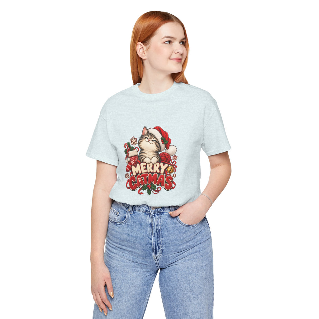 Merry Catmas T-Shirt – Cute Christmas Cat Holiday Tee