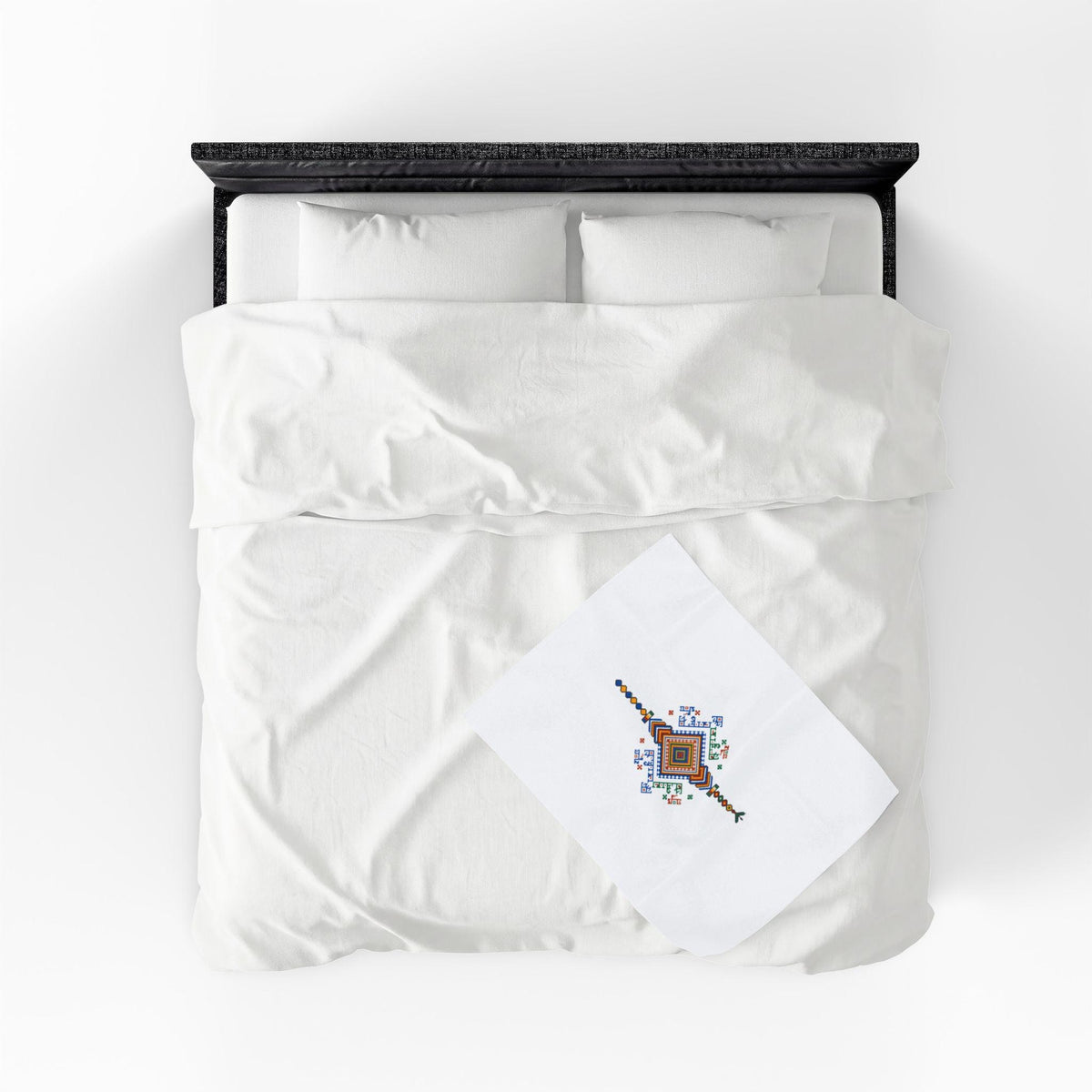 Colorful Geometric Diamond Motif Velveteen Blanket | Tribal Folk Pattern