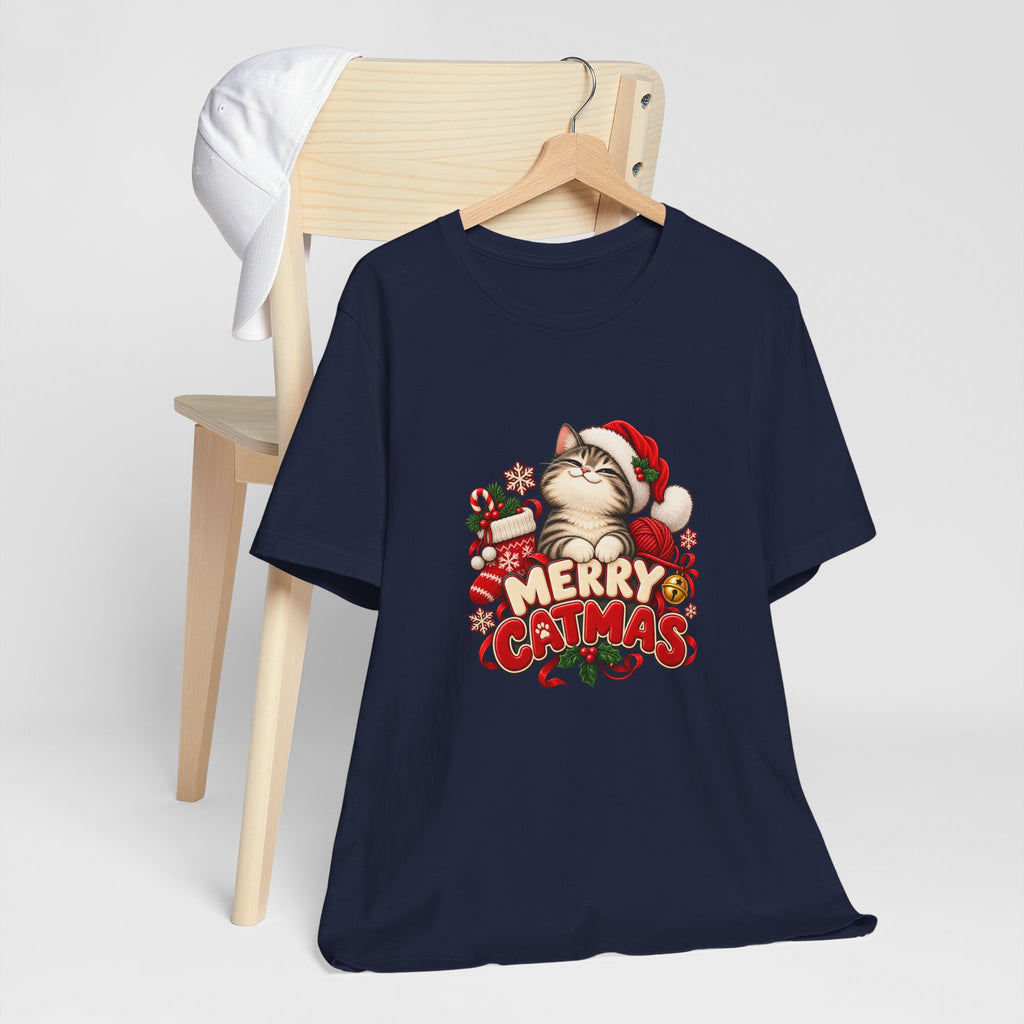Merry Catmas T-Shirt – Cute Christmas Cat Holiday Tee