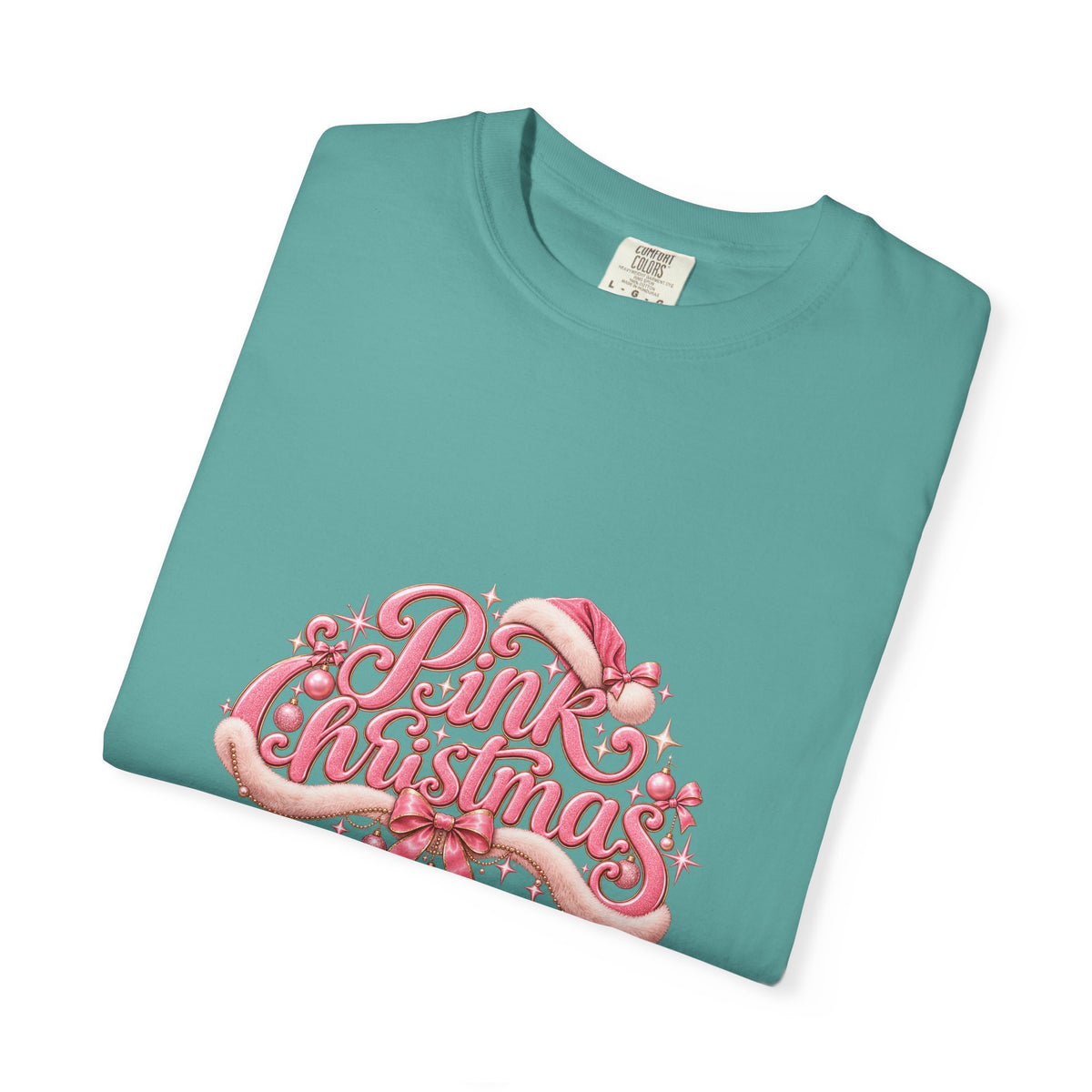 Pink Christmas T-Shirt — Festive Retro Script Holiday Tee