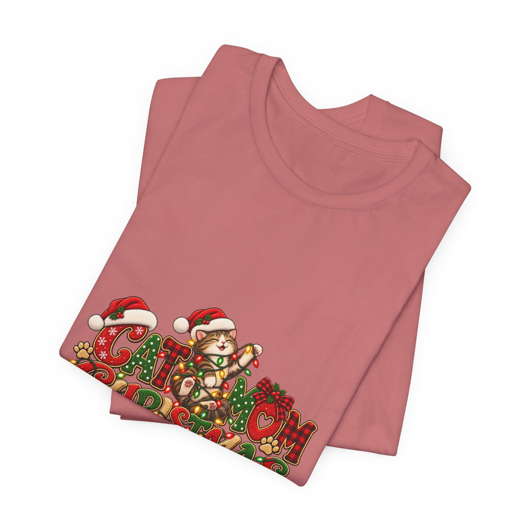 Christmas Cat Tee — Cute "Cat-ty Christmas" Holiday T-Shirt with Santa Cat Design