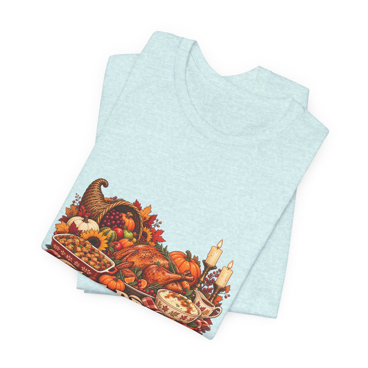 Eat Drink Be Thankful Thanksgiving Tee | Cornucopia Harvest Fall Shirt