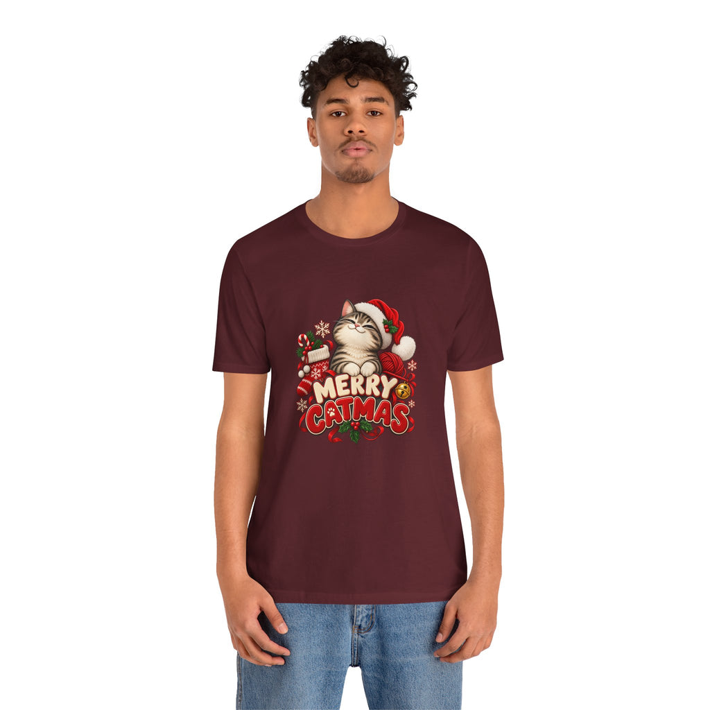 Merry Catmas T-Shirt – Cute Christmas Cat Holiday Tee