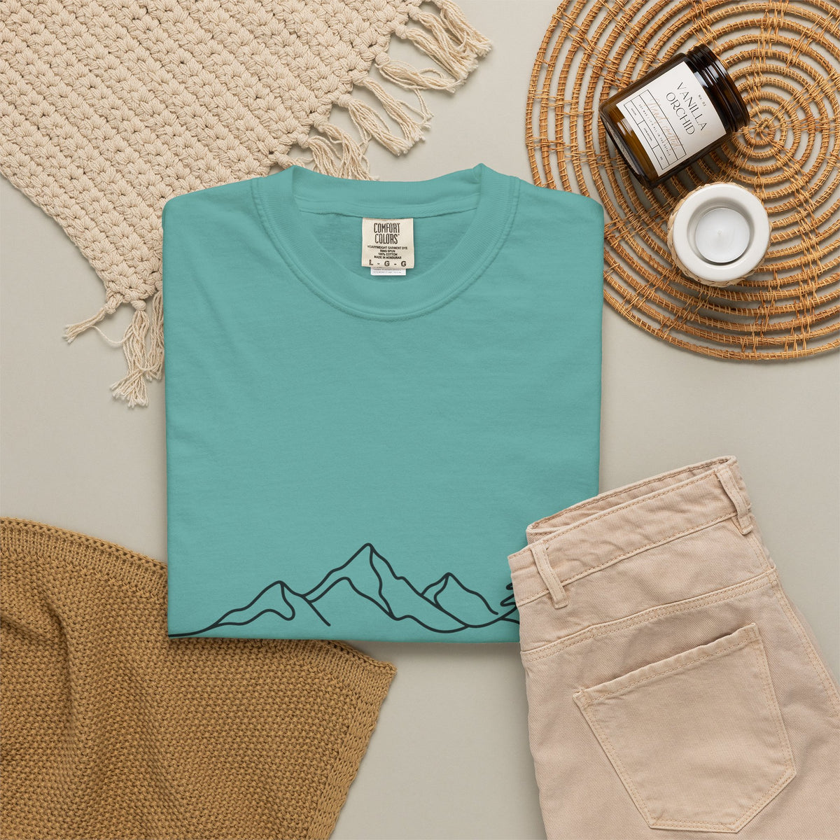 Stay Wild mountain line art T-shirt | minimalist outdoors tee