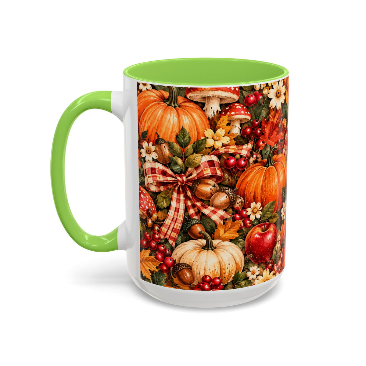 Autumn Harvest Mugs | Fall Pumpkins, Apples, Mushrooms, Daisies 11oz 15oz