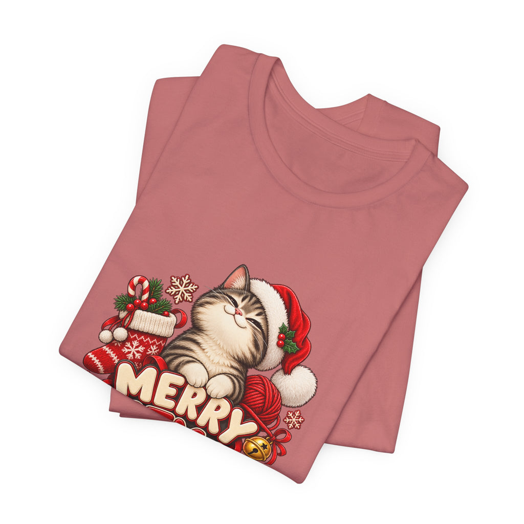 Merry Catmas T-Shirt – Cute Christmas Cat Holiday Tee
