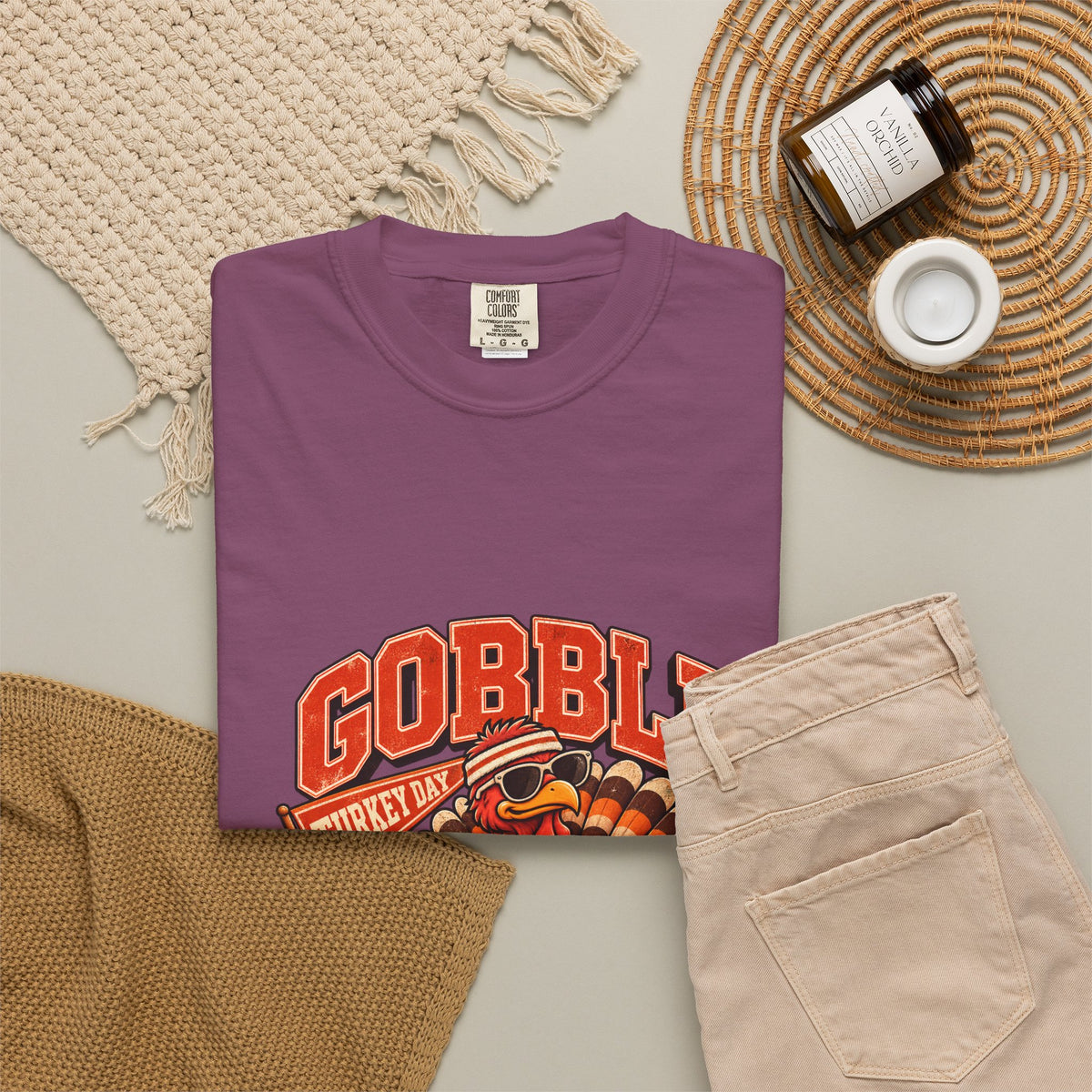 Gobble Squad Turkey Football Helmet T-Shirt | Thanksgiving Turkey Sports Tee