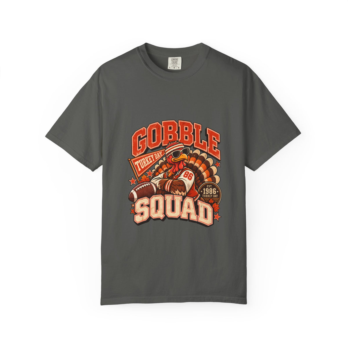 Gobble Squad Turkey Football Helmet T-Shirt | Thanksgiving Turkey Sports Tee