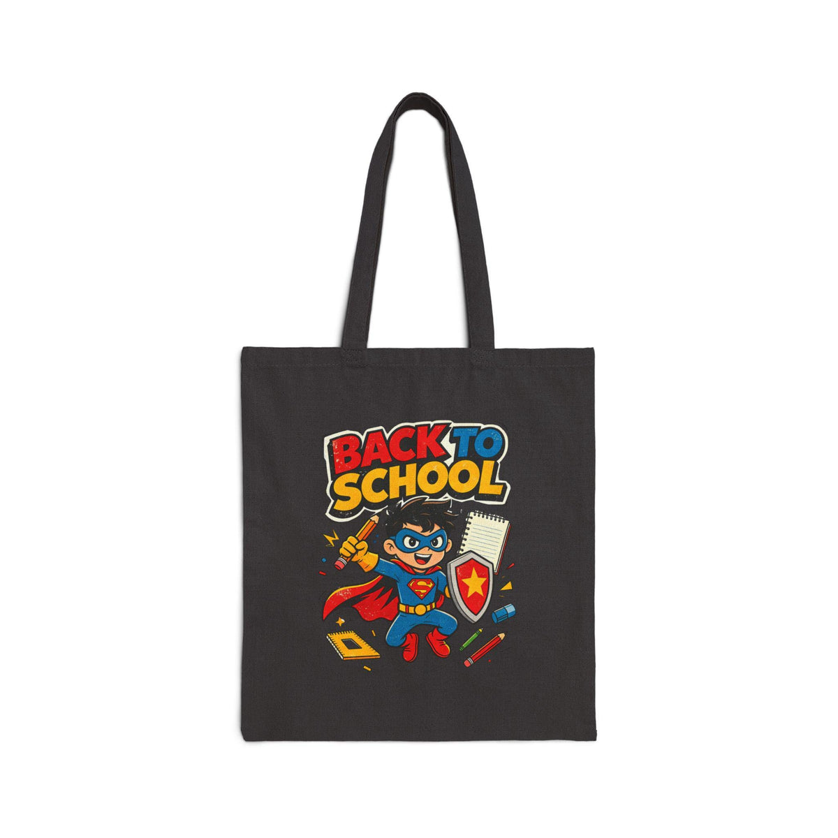 Cotton Canvas Tote Bag | Back to School Bag | Student Teacher Gift | Book Bag | School Supplies | Reusable Shopping Bag | Kids Tote