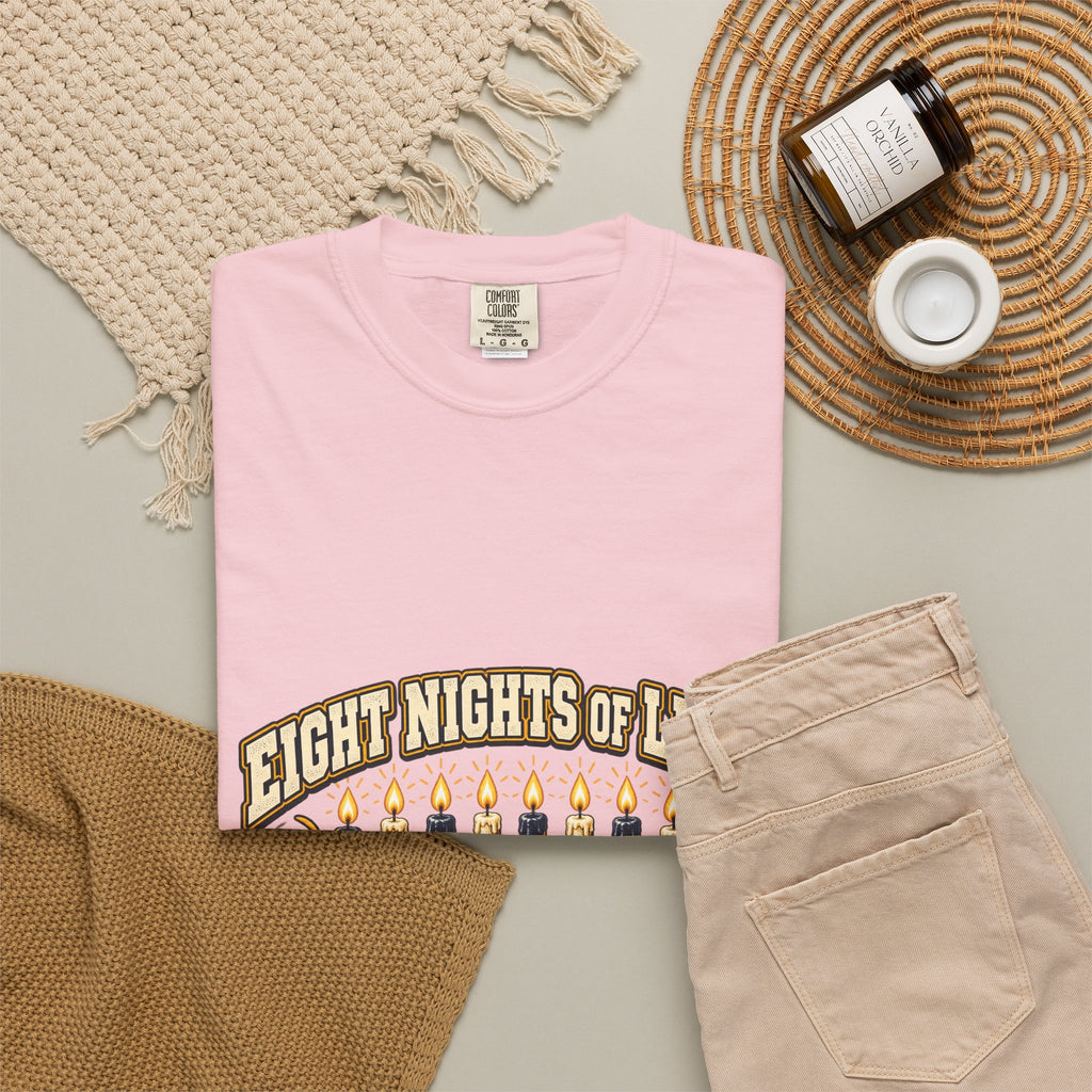 Eight Nights of Light Menorah Tee | Hanukkah T-Shirt, Menorah Illustration