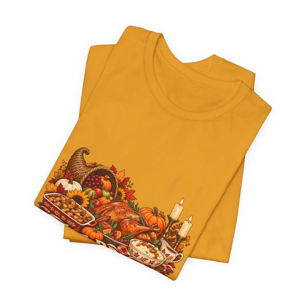 Eat Drink Be Thankful Thanksgiving Tee | Cornucopia Harvest Fall Shirt