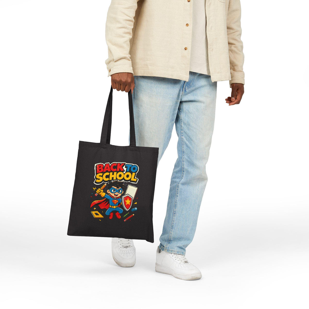 Cotton Canvas Tote Bag | Back to School Bag | Student Teacher Gift | Book Bag | School Supplies | Reusable Shopping Bag | Kids Tote