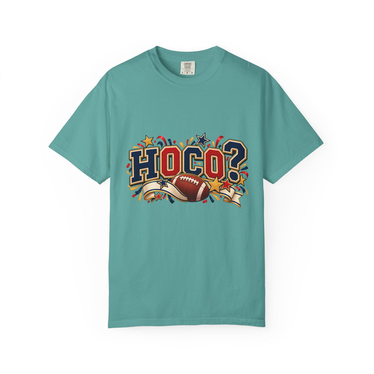 HOCO? Football Homecoming T-shirt | School Spirit, Stars & Banner Design