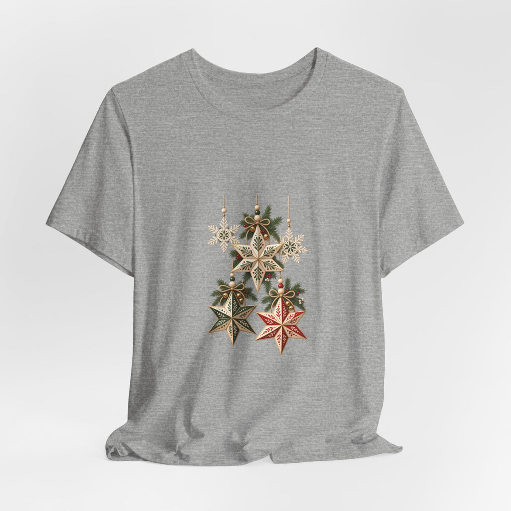 Christmas Star Ornaments T-Shirt — Vintage Holiday Stars Tee