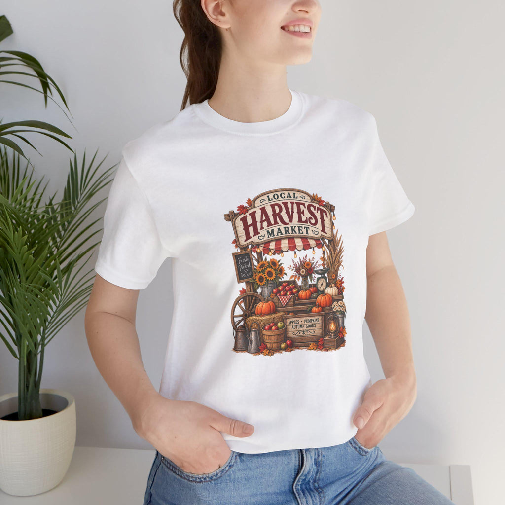 Harvest Market Illustration Tee | Fall Pumpkin Sunflower Farmstand Shirt