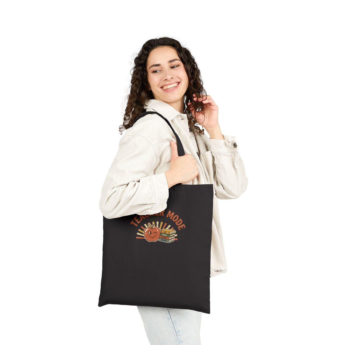 Teacher Mode Apple Stack Of Books Tote Bag