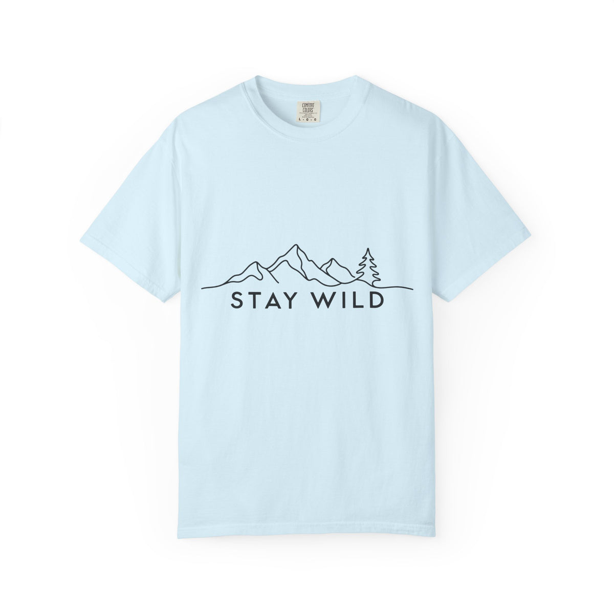 Stay Wild mountain line art T-shirt | minimalist outdoors tee