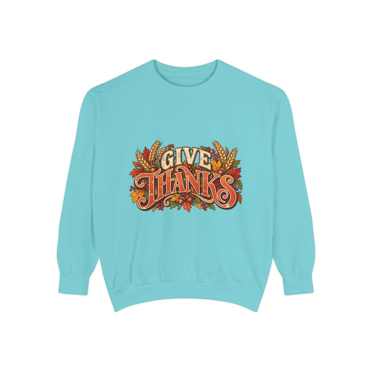 Give Thanks Fall Leaves Sweatshirt | Thanksgiving Seasonal Crewneck