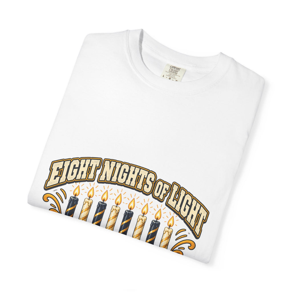 Eight Nights of Light Menorah Tee | Hanukkah T-Shirt, Menorah Illustration