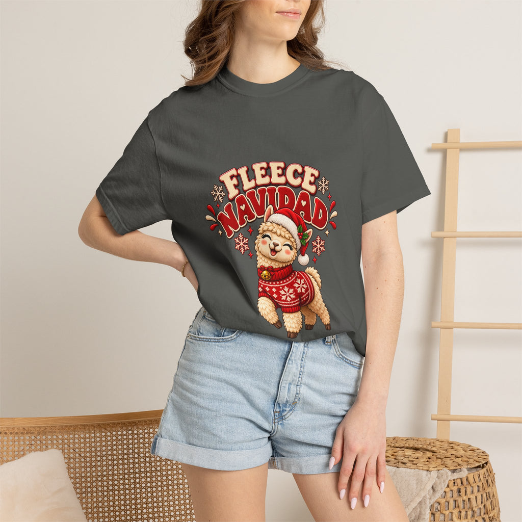 Fleece Navidad Tee — Cute Llama Christmas T-Shirt