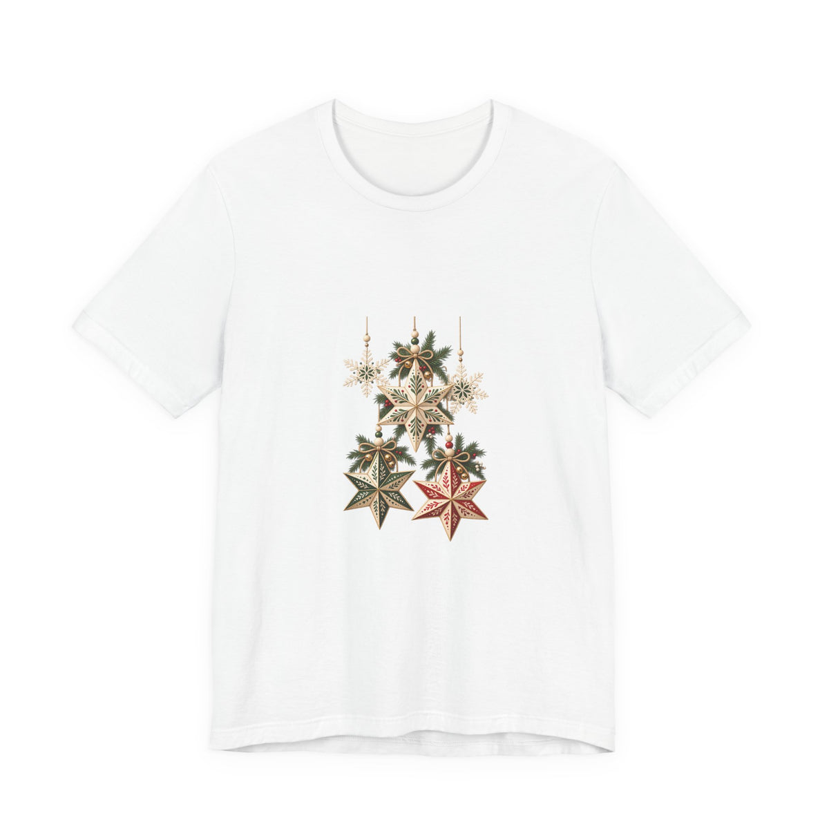 Christmas Star Ornaments T-Shirt — Vintage Holiday Stars Tee