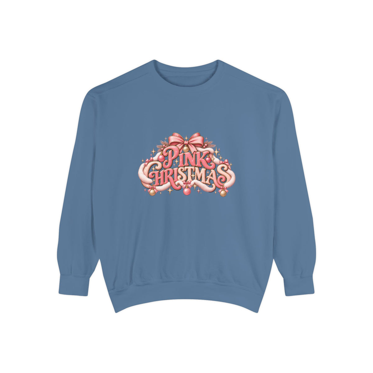 Pink Christmas Sweatshirt - Festive Pink Ribbon Holiday Crewneck