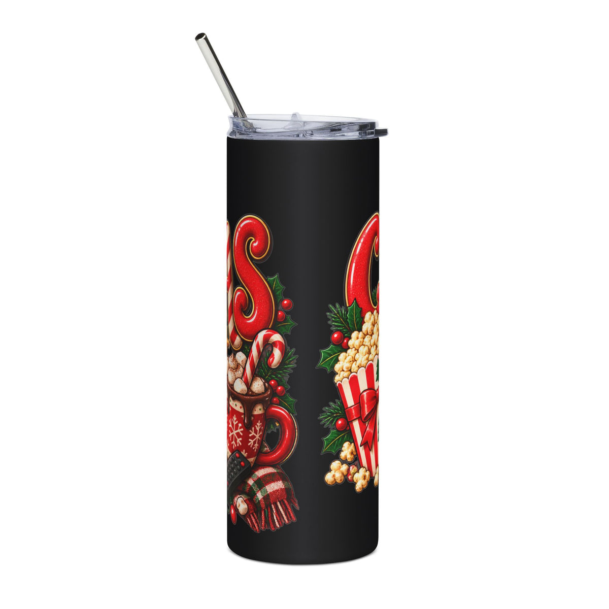 Christmas Movie Night Tumbler — 20oz Stainless Steel Holiday Cup