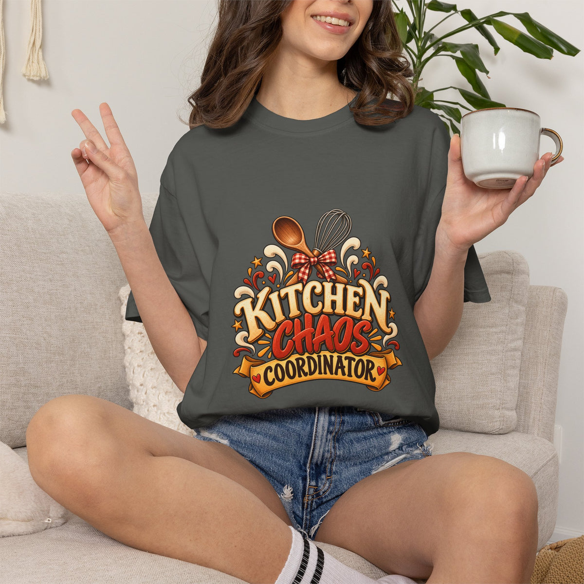 Kitchen Chaos Coordinator T-Shirt — Funny Thanksgiving Chef Shirt, Holiday Cooking Humor Tee, Baker Gift