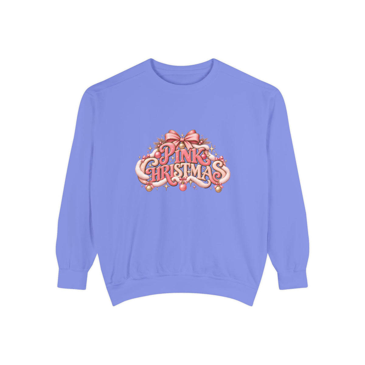 Pink Christmas Sweatshirt - Festive Pink Ribbon Holiday Crewneck