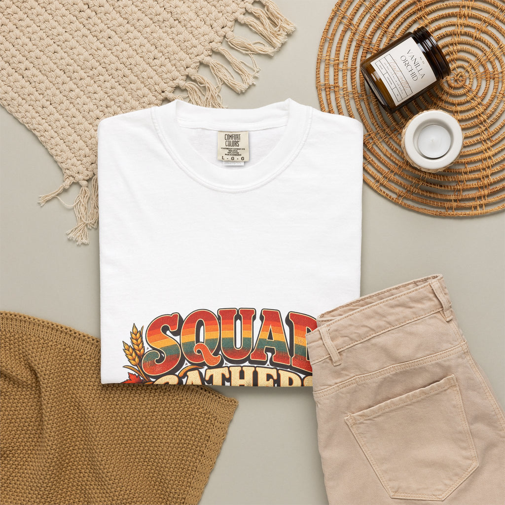 Squad Gathers Here T-Shirt — Retro Thanksgiving Family Reunion Tee, Vintage Fall Gathering Shirt, Friendsgiving