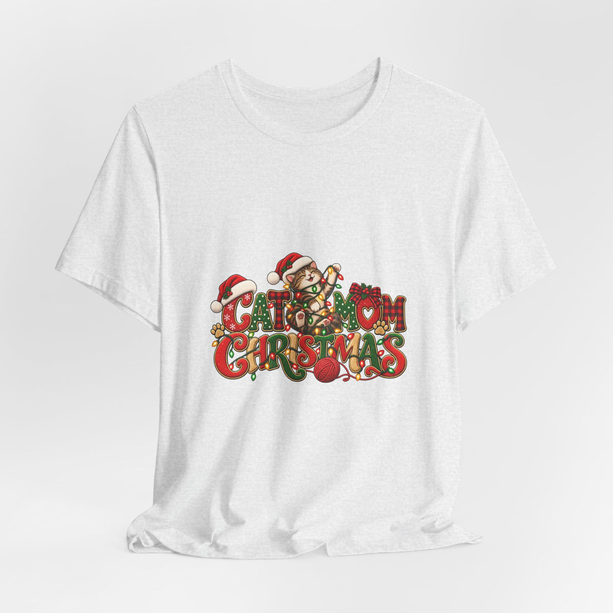 Christmas Cat Tee — Cute "Cat-ty Christmas" Holiday T-Shirt with Santa Cat Design