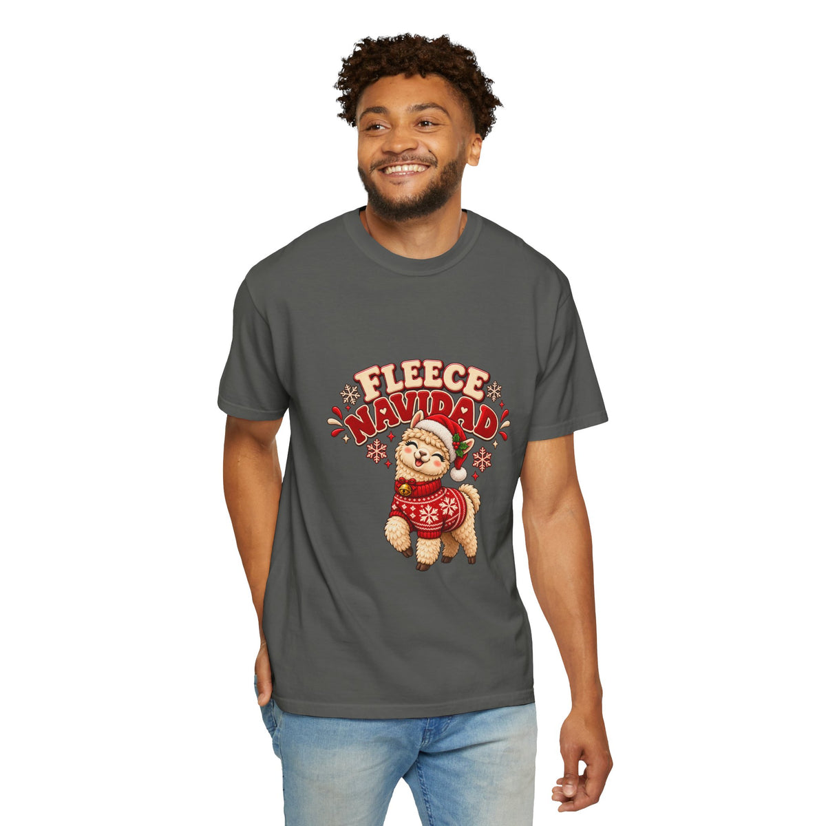 Fleece Navidad Tee — Cute Llama Christmas T-Shirt