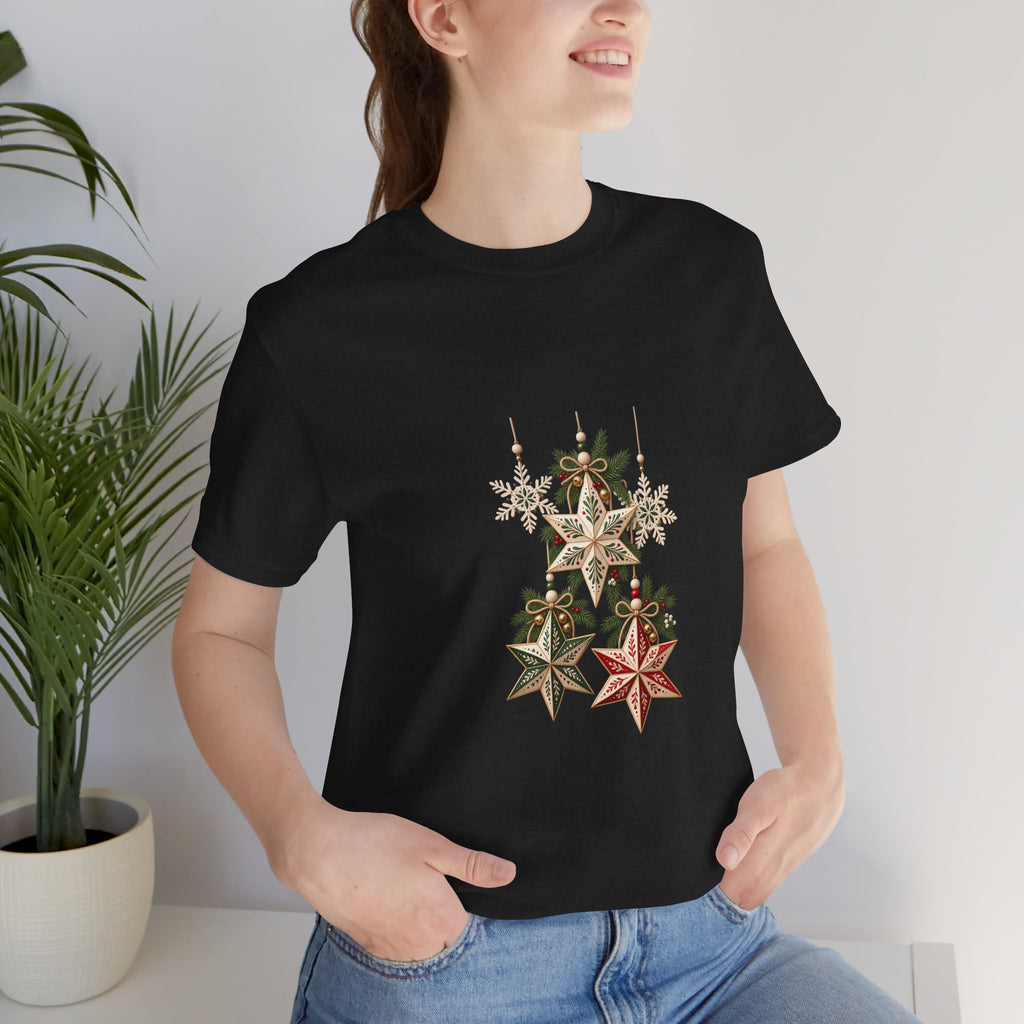 Christmas Star Ornaments T-Shirt — Vintage Holiday Stars Tee
