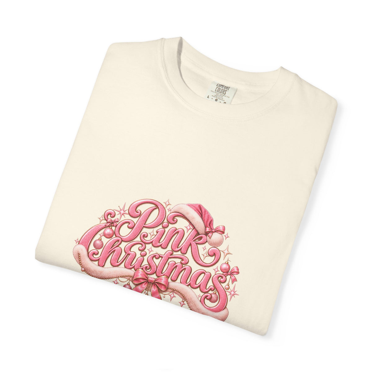 Pink Christmas T-Shirt — Festive Retro Script Holiday Tee