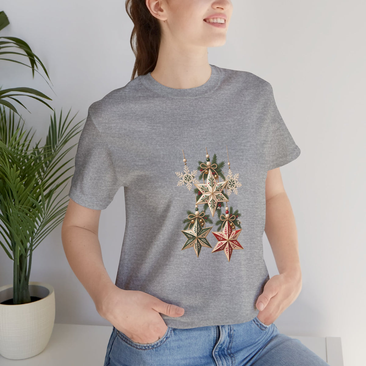 Christmas Star Ornaments T-Shirt — Vintage Holiday Stars Tee