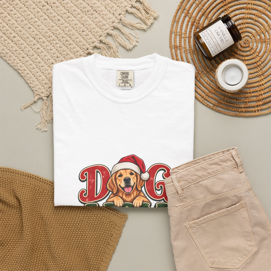 Dog Mom Christmas T-Shirt — Cute Golden Retriever Holiday Tee