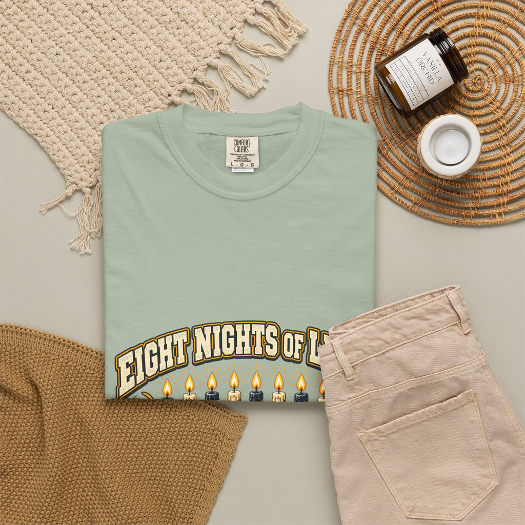 Eight Nights of Light Menorah Tee | Hanukkah T-Shirt, Menorah Illustration