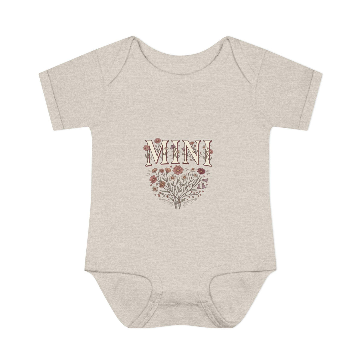 Mini floral heart Infant Bodysuit | baby onesie with floral 'MINI' design