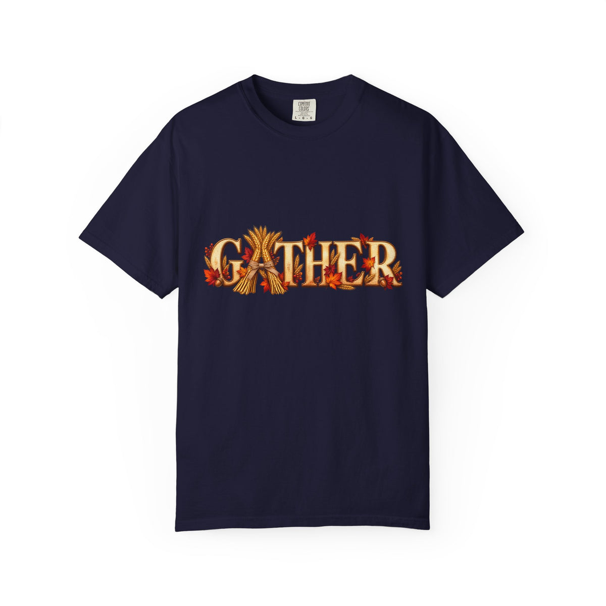 Gather Fall T-Shirt — Autumn Leaves Harvest Graphic Tee, Thanksgiving Family Gathering Shirt, Rustic Fall Gift