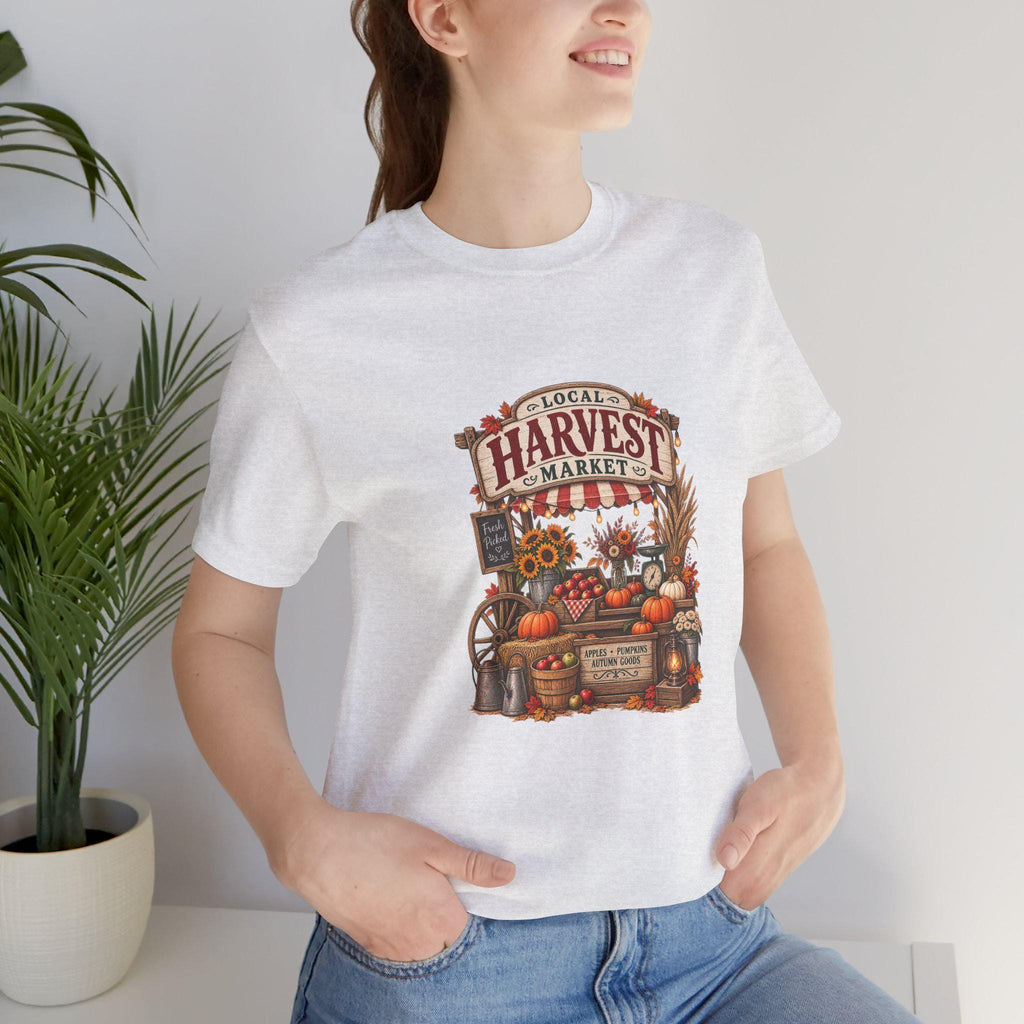 Harvest Market Illustration Tee | Fall Pumpkin Sunflower Farmstand Shirt