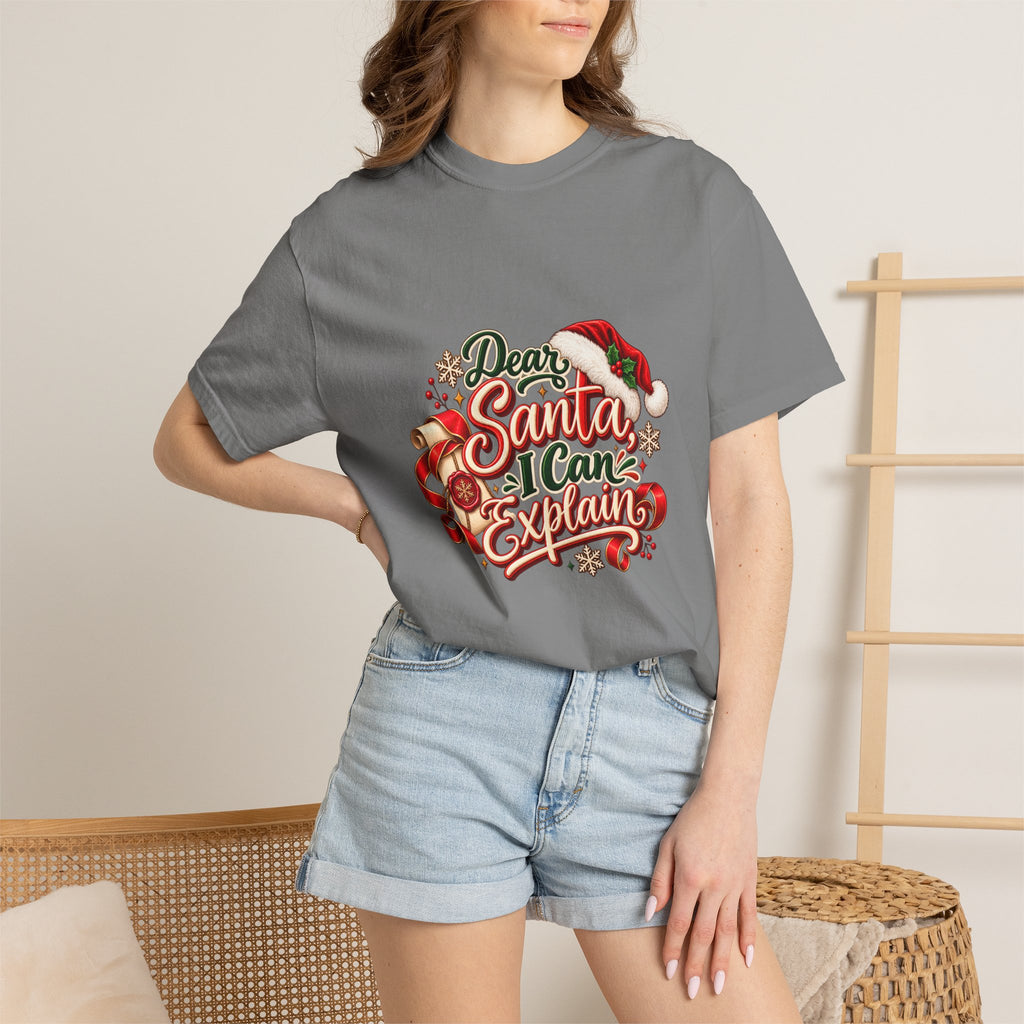 Dear Santa I Can Explain T-Shirt — Funny Christmas Tee