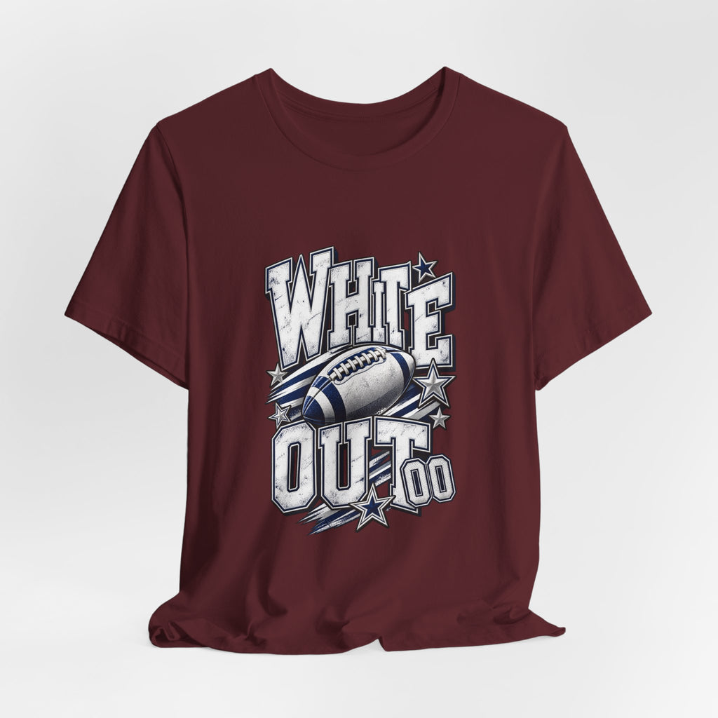 White Out Football Tee | Vintage Helmet, Stars, Sports Graphic