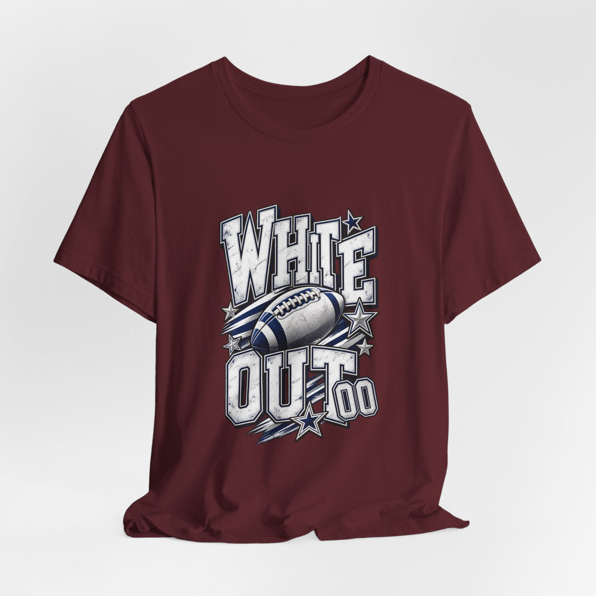 White Out Football Tee | Vintage Helmet, Stars, Sports Graphic
