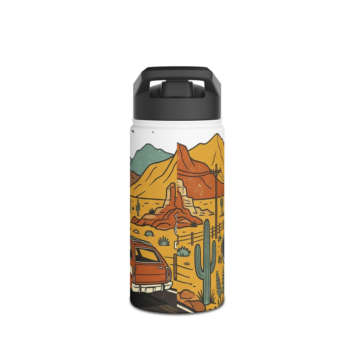Desert Road Trip Stainless Steel Water Bottle | Scenic Canyon Drive