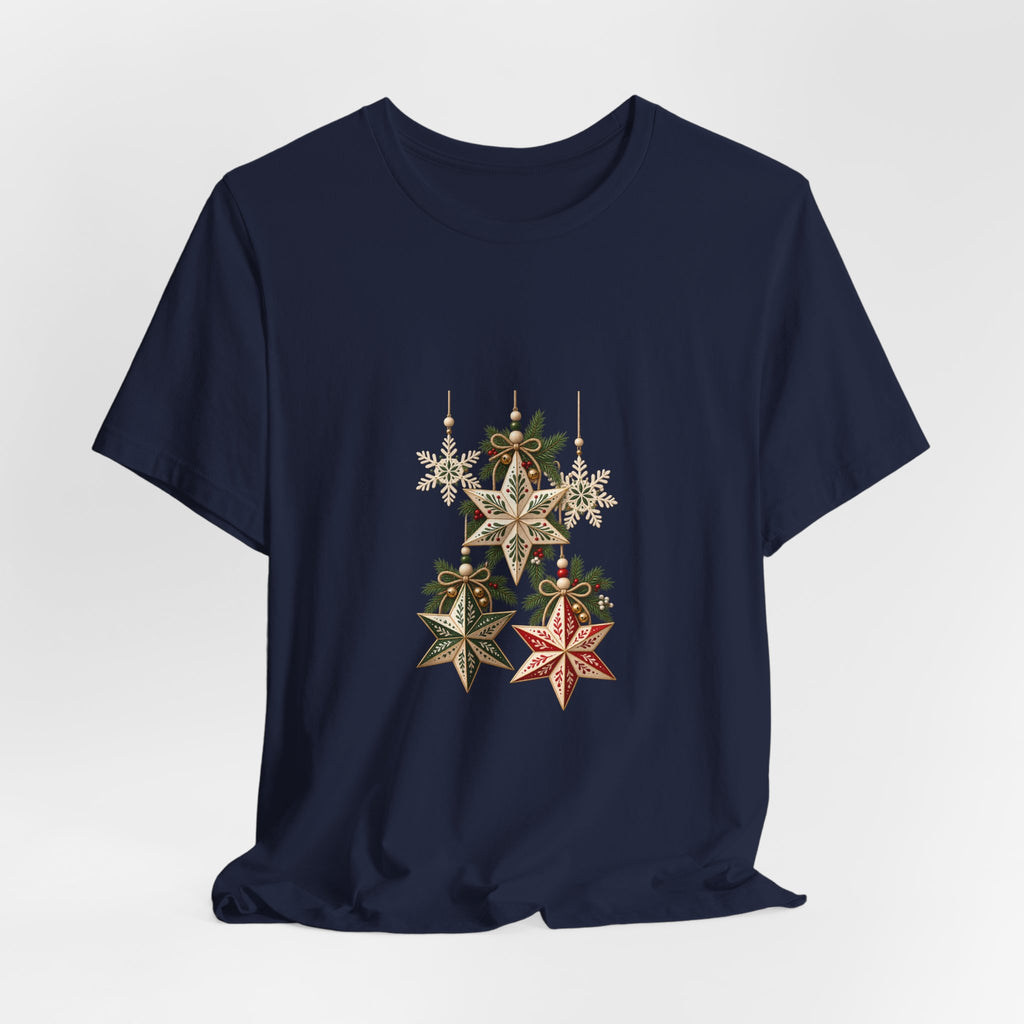 Christmas Star Ornaments T-Shirt — Vintage Holiday Stars Tee