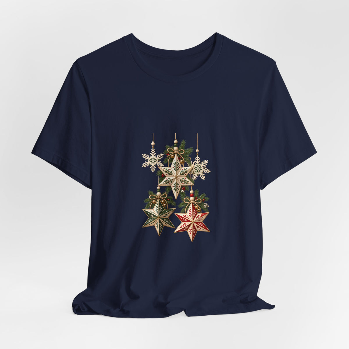 Christmas Star Ornaments T-Shirt — Vintage Holiday Stars Tee