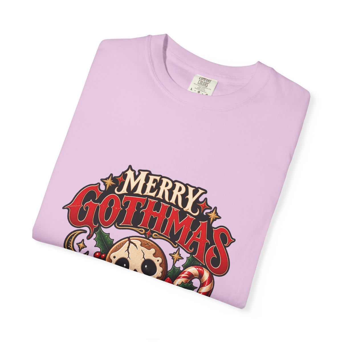 Merry Gothmas skull gingerbread graphic T-shirt | Gothic Christmas tee