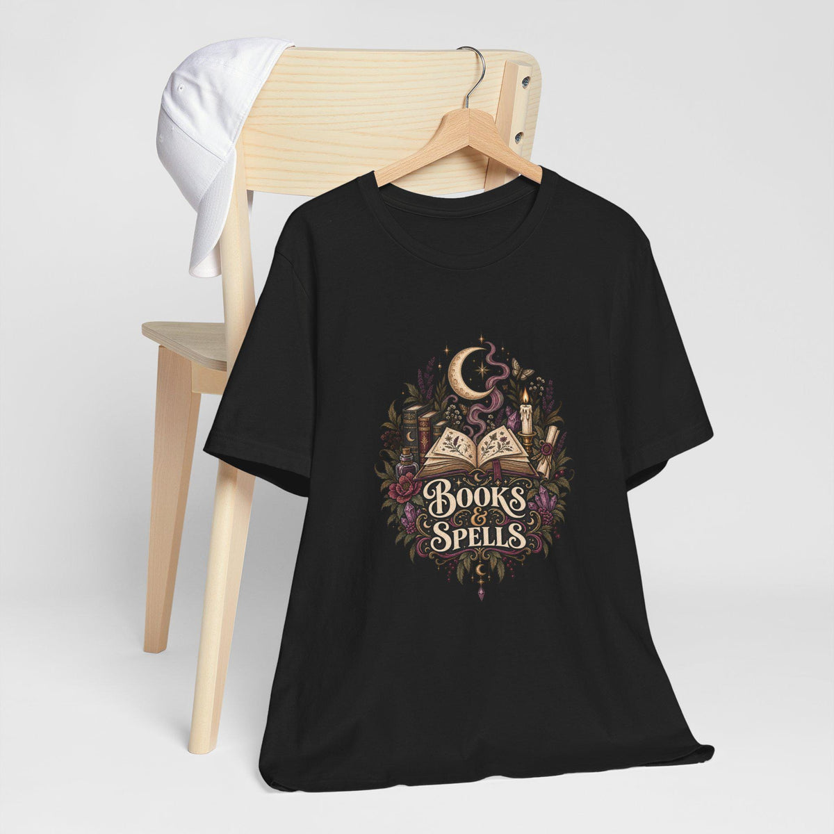 Books & Spells T-Shirt | Witchy Magic Book Design