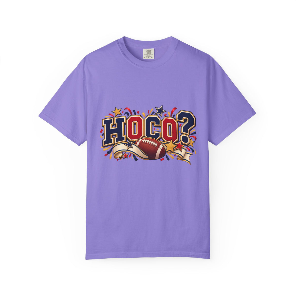 HOCO? Football Homecoming T-shirt | School Spirit, Stars & Banner Design